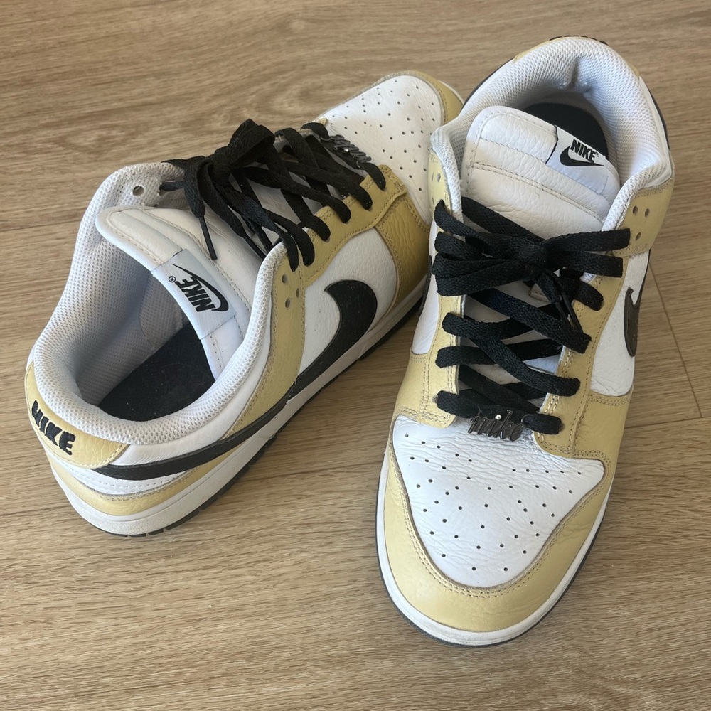 Nike Men’s Dunk Low in White & Gold